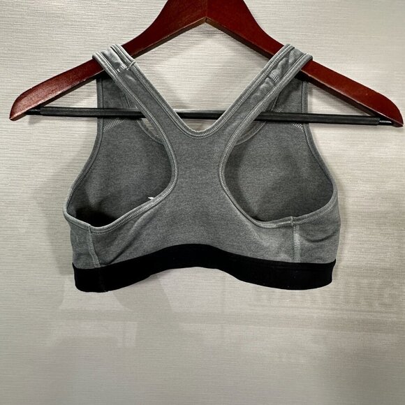 Nike Swoosh Sports Bra Womens Small Gray Stretch Medium Support Pullover - Picture 5 of 5